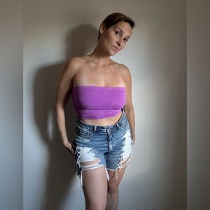 American Eagle Highest Rise Baggy Shorts NEW Destroyed 12 Distressed